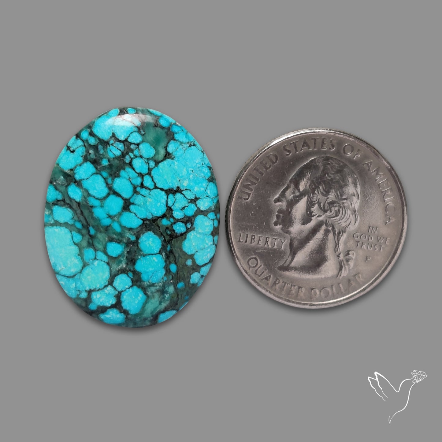 Spiderweb Hubei Turquoise Cabochon