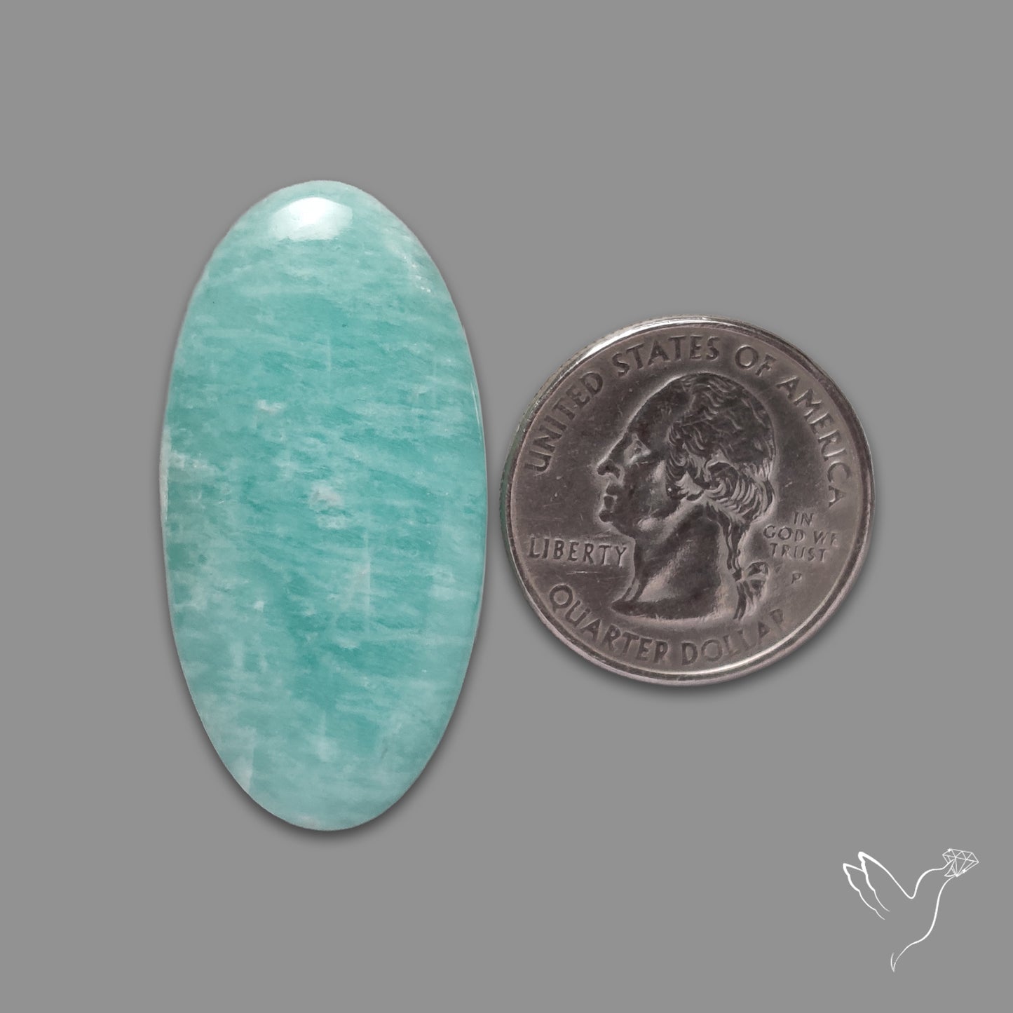 Silver Flash Amazonite Peru Cabochon
