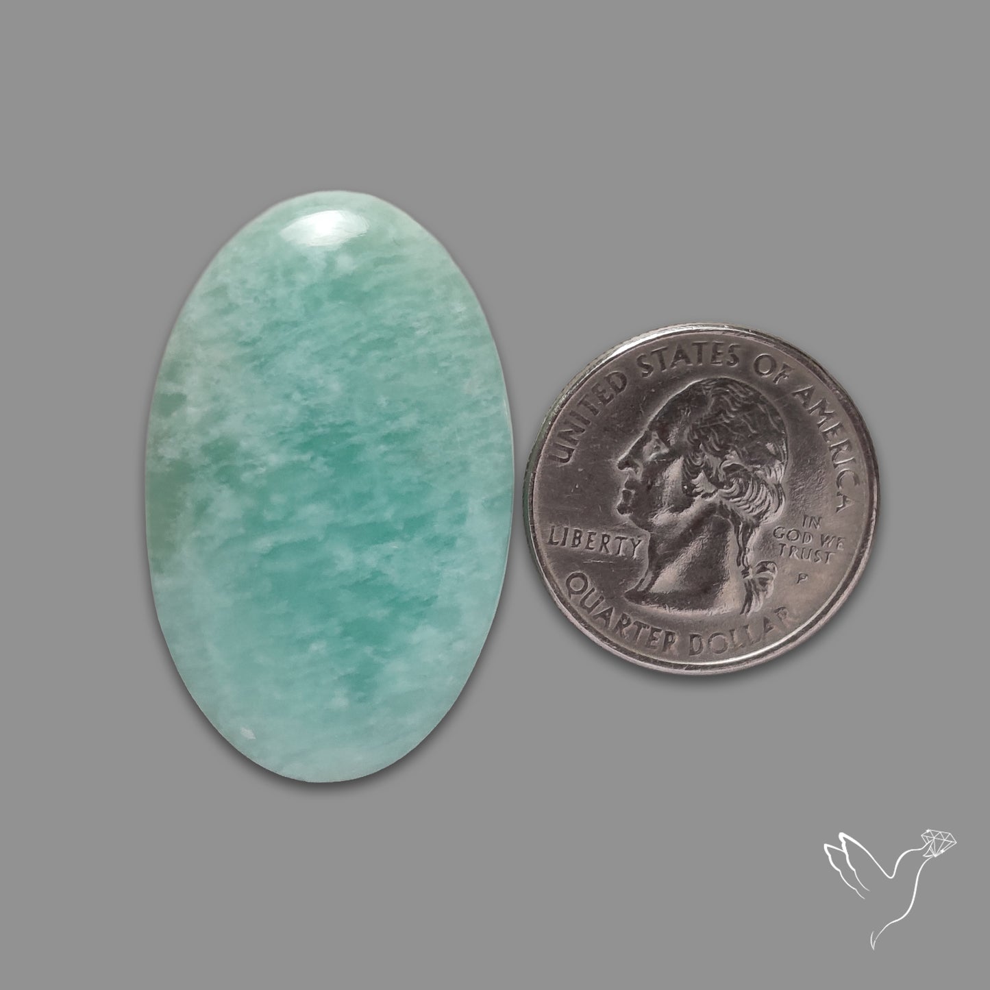 Silver Flash Amazonite Peru Cabochon