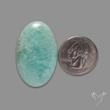 Silver Flash Amazonite Peru Cabochon