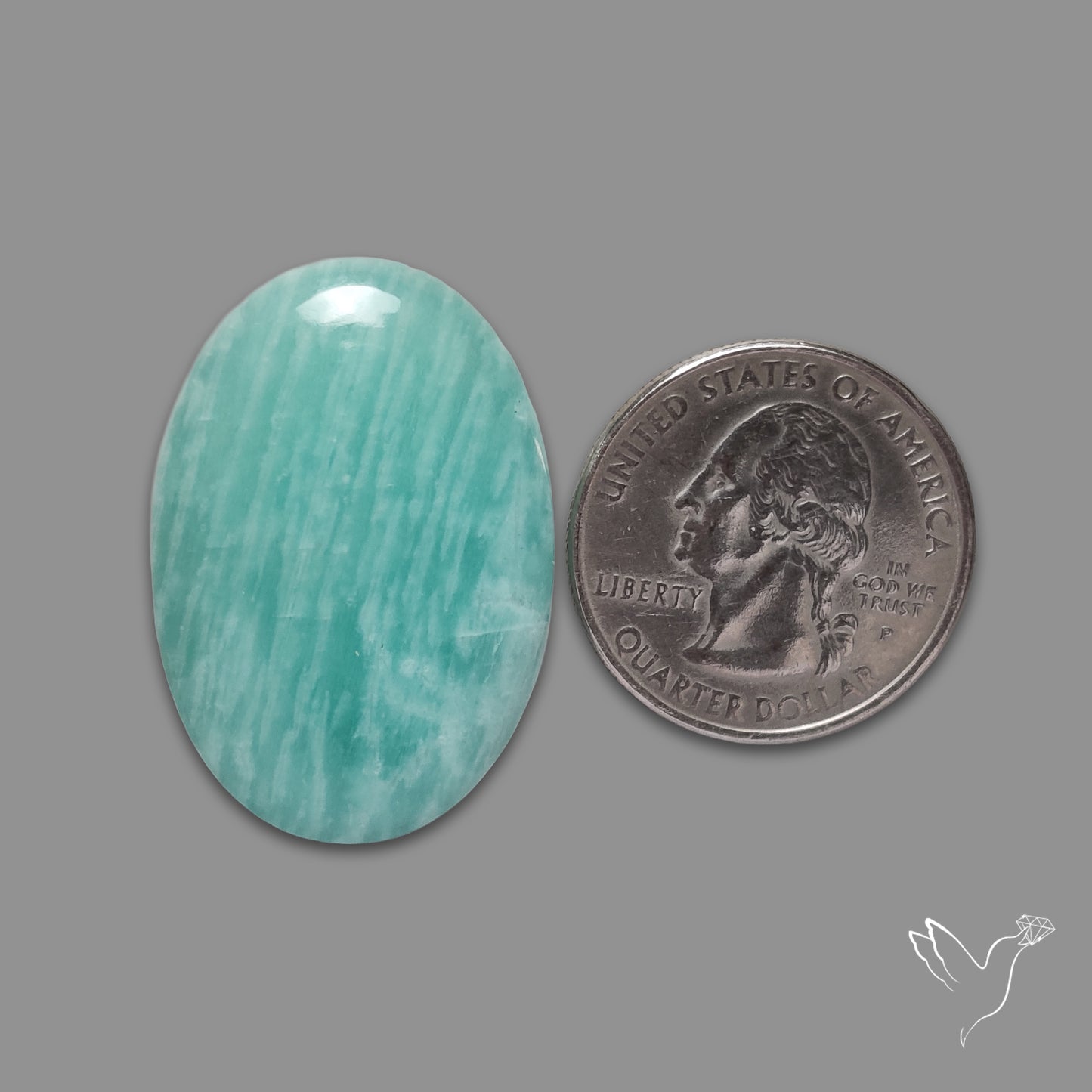 Silver Flash Amazonite Peru Cabochon