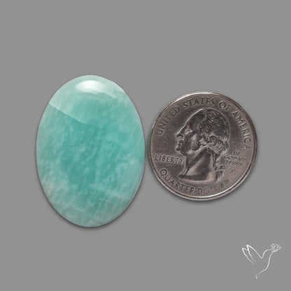 Silver Flash Amazonite Peru Cabochon