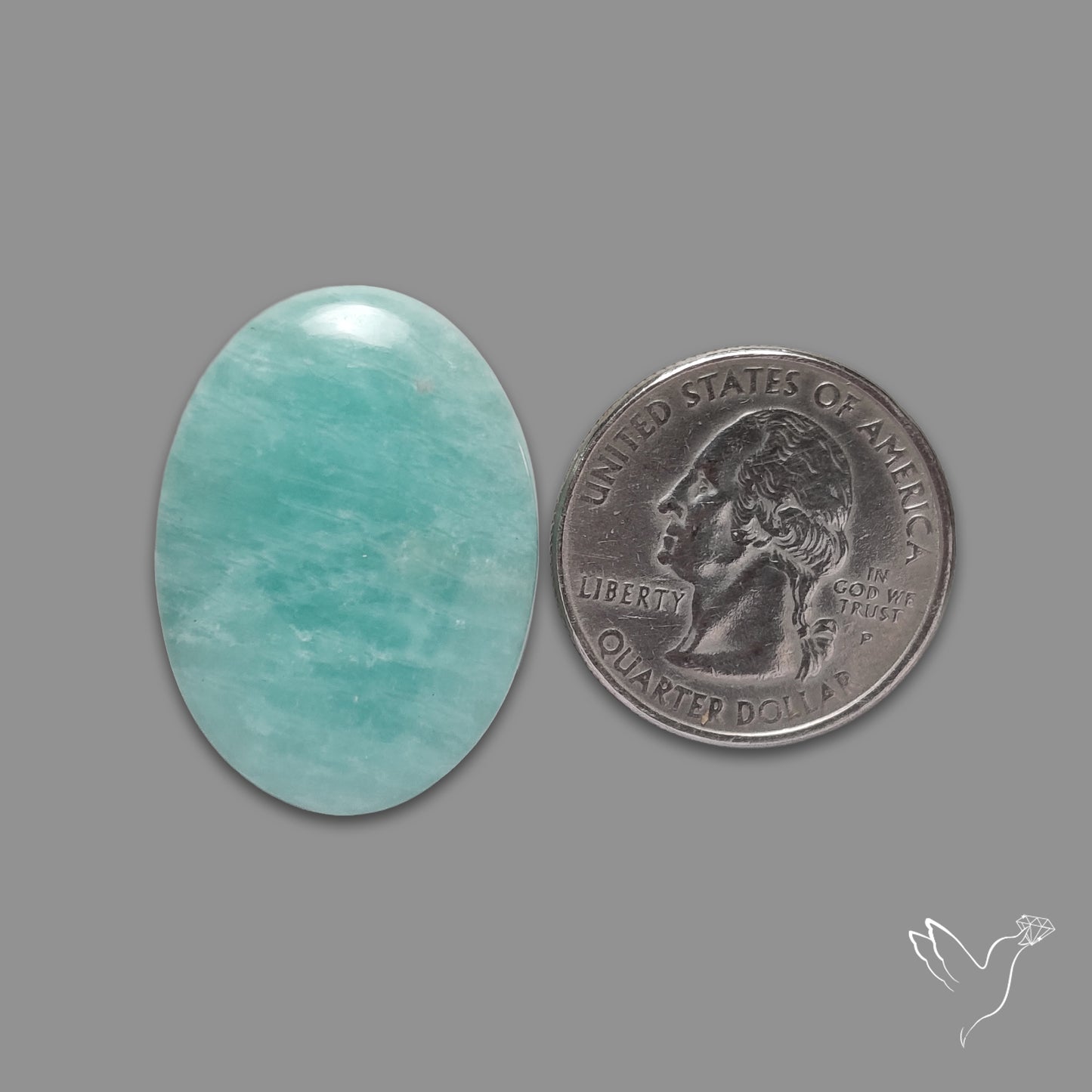 Silver Flash Amazonite Peru Cabochon