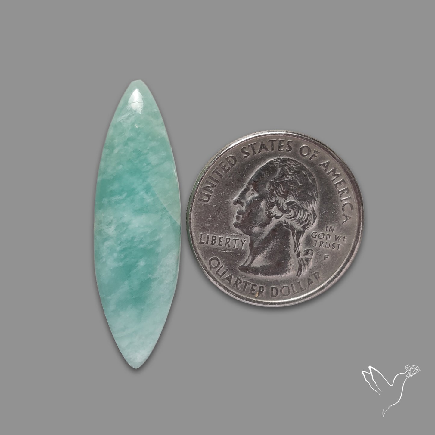 Silver Flash Amazonite Peru Cabochon