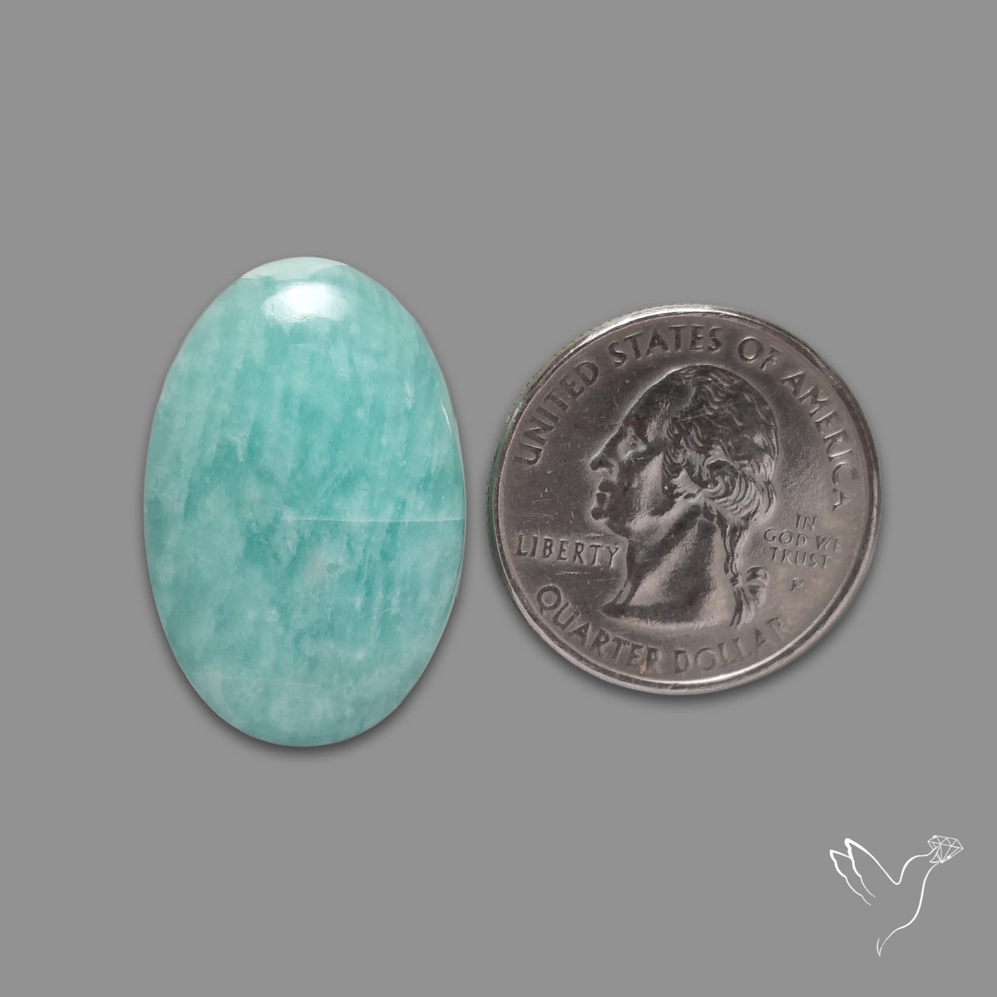 Silver Flash Amazonite Peru Cabochon