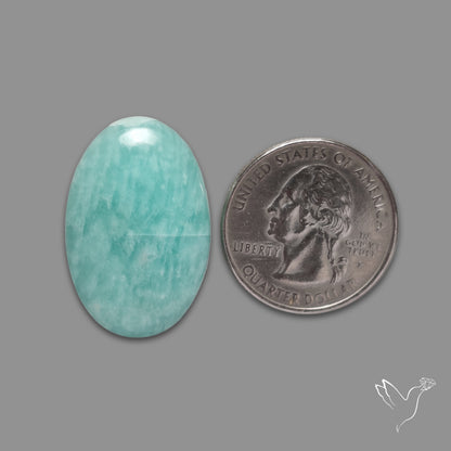 Silver Flash Amazonite Peru Cabochon