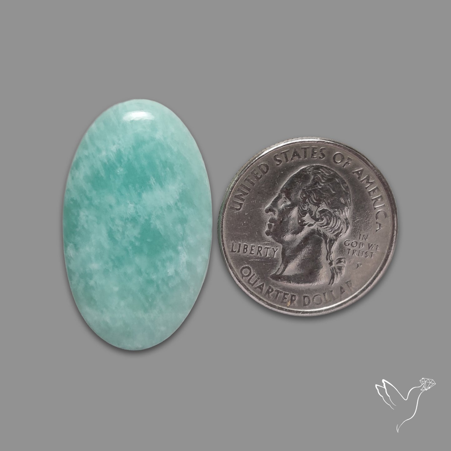 Silver Flash Amazonite Peru Cabochon