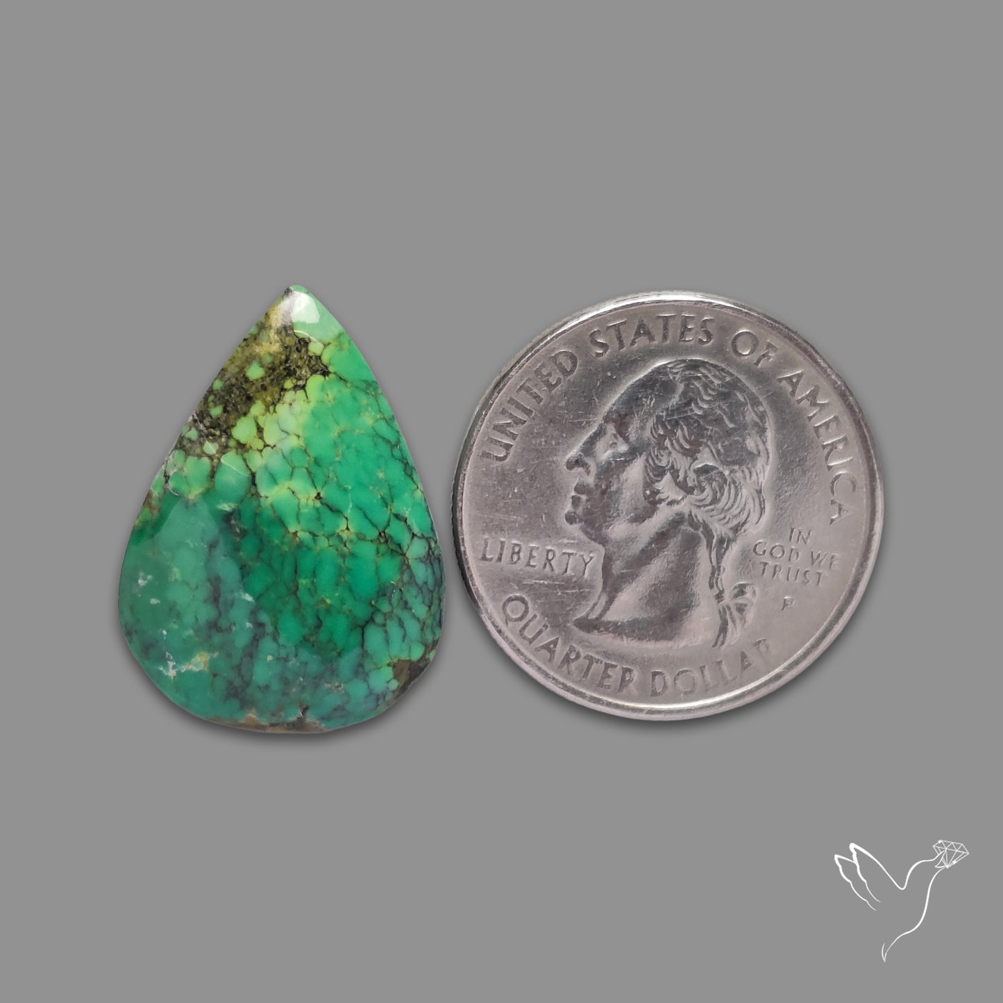 Deep Green Natural Tibetan Turquoise Cabochon