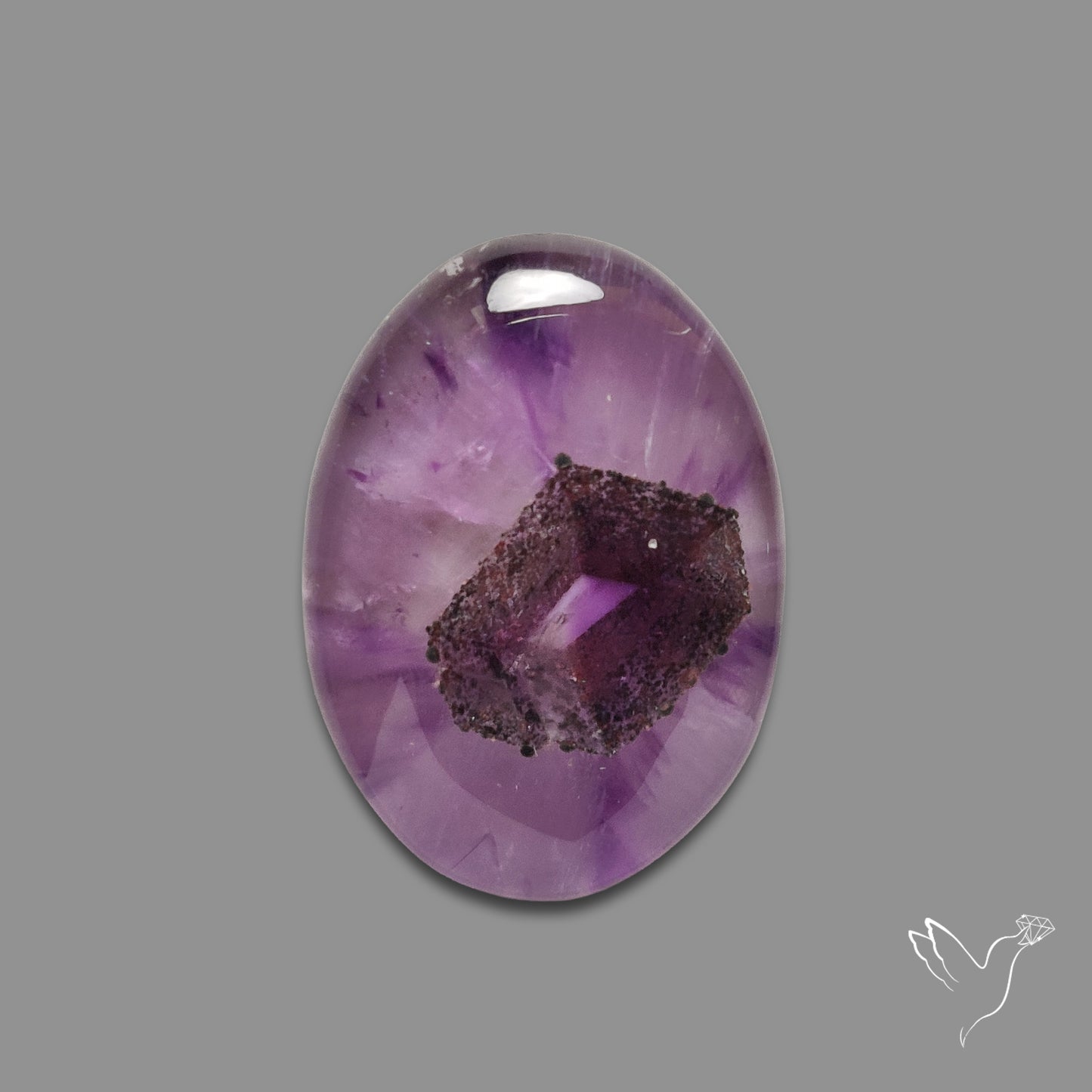 Trapiche Amethyst Cabochon with Perfect Phantom Inclusion Geometric