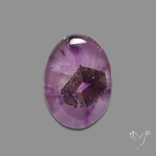 Trapiche Amethyst Cabochon with Perfect Phantom Inclusion Geometric