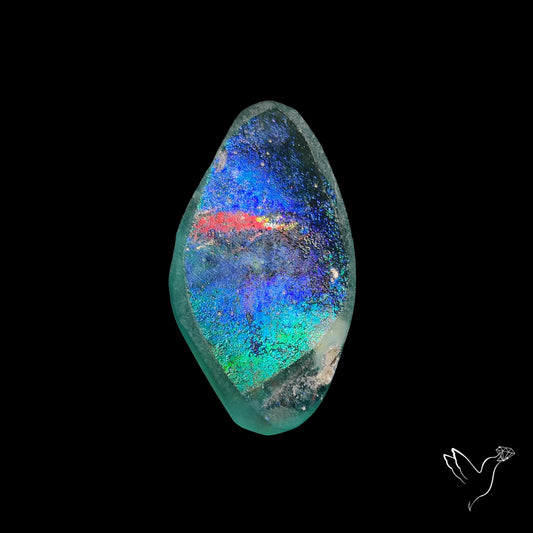 Rare Ancient Roman Glass Rainbow Vase Cabochon (not flat backed)