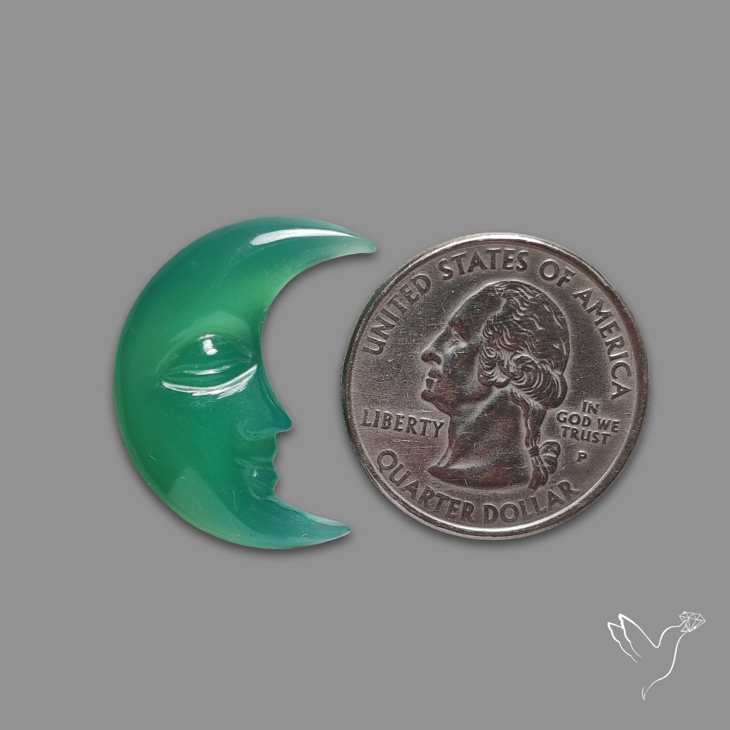 Chrome Chalcedony Moonface Crescent