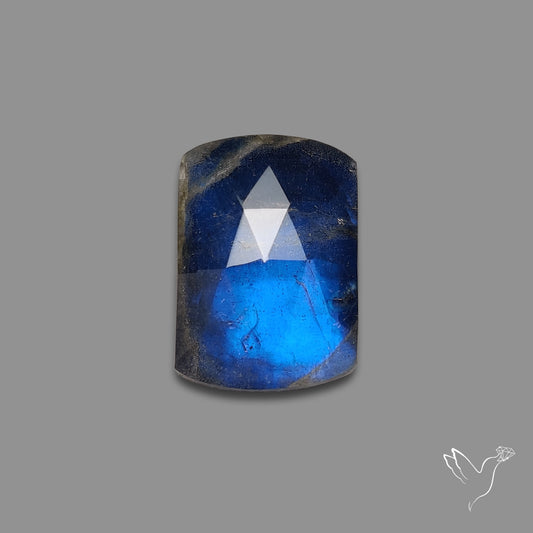 Rose Cut Quartz With Deep Blue Labradorite Doublet