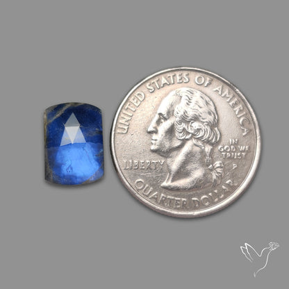 Rose Cut Quartz With Deep Blue Labradorite Doublet
