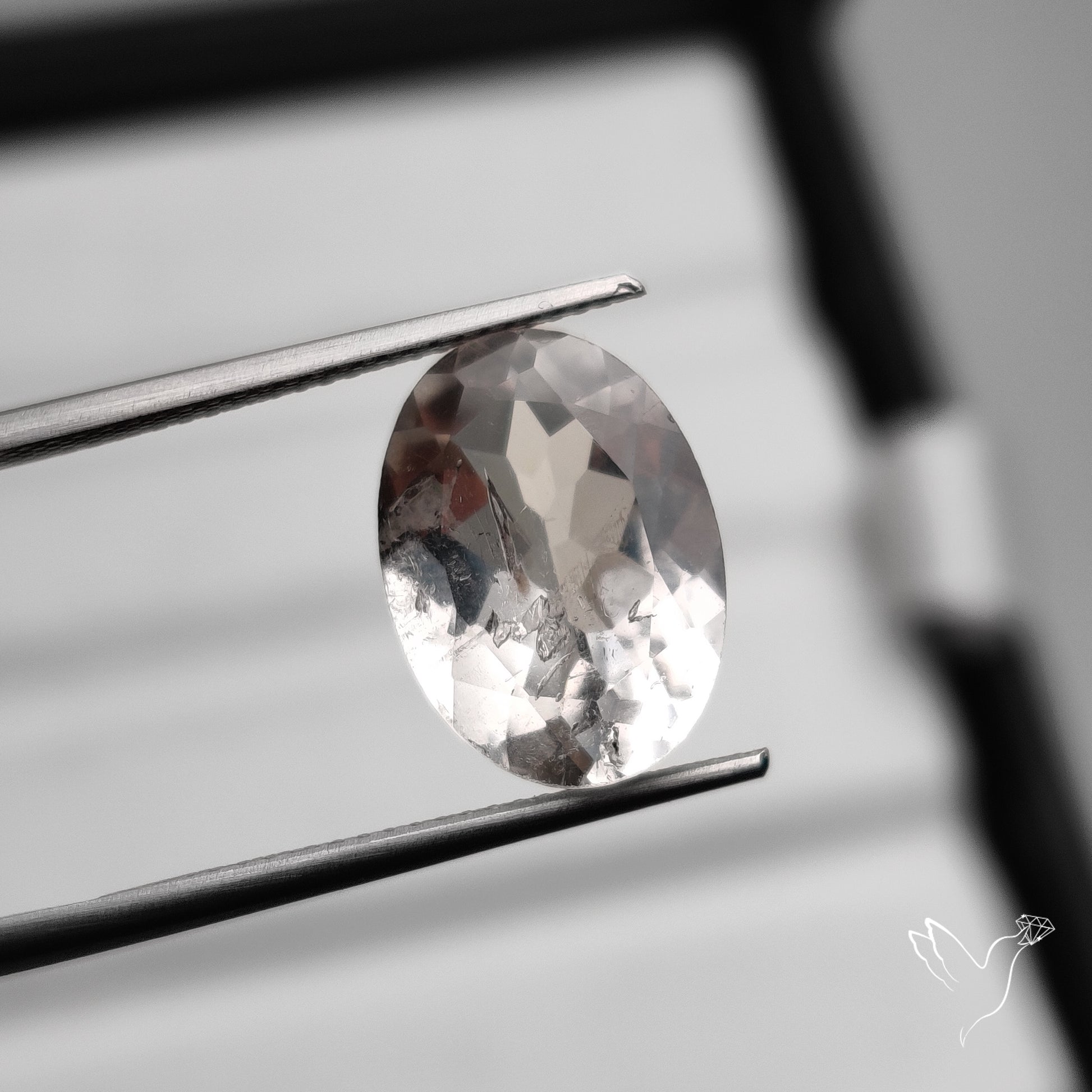 Faceted Cloudy Himalayan Quartz with inclusion
