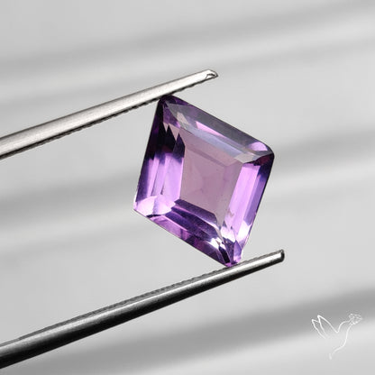 Fancy Cut Faceted Amethyst Rhombus