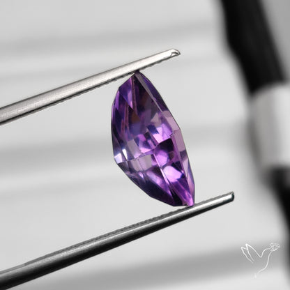 Fancy Cut Faceted Amethyst Rhombus