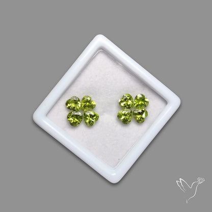 Faceted Peridot Hearts Set Fine Gemstones