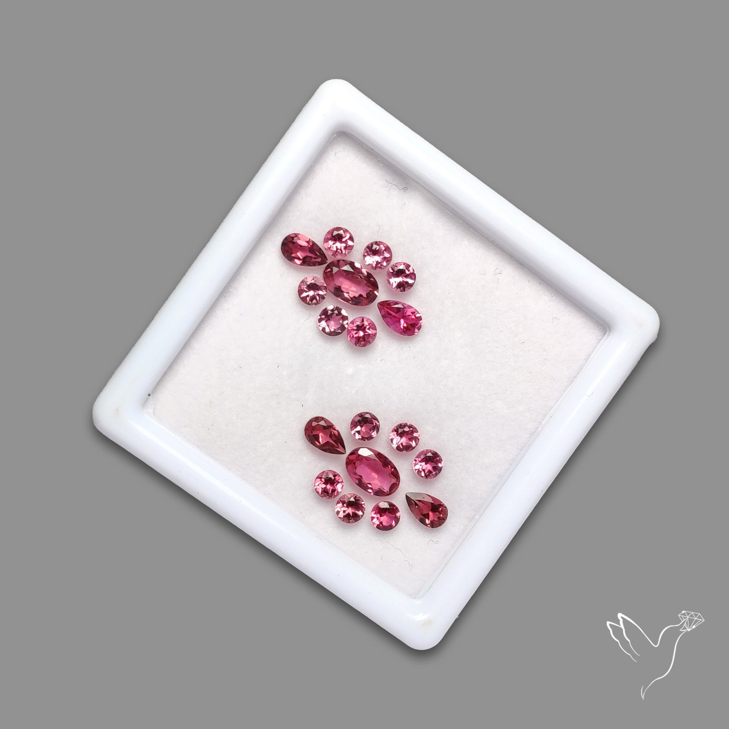 AAA Loupe Clean Pink Tourmalines Faceted Set Fine Gemstones