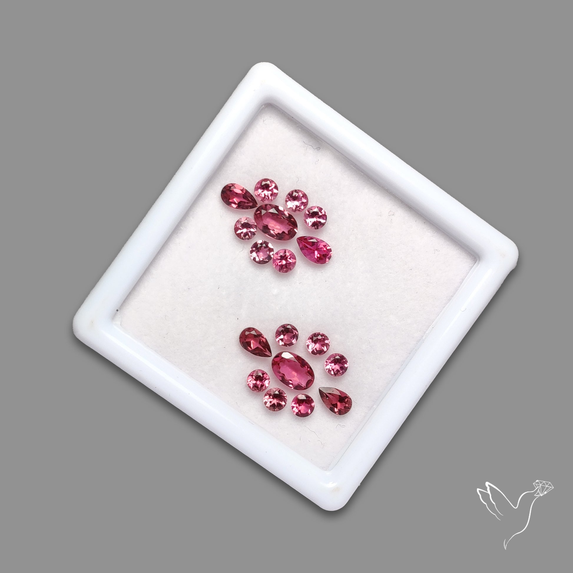 AAA Loupe Clean Pink Tourmalines Faceted Set Fine Gemstones