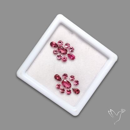 AAA Loupe Clean Pink Tourmalines Faceted Set Fine Gemstones
