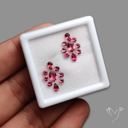 AAA Loupe Clean Pink Tourmalines Faceted Set Fine Gemstones