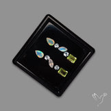 Faceted Clear Quartz, Ethiopian Opals, Peridot With Rainbow Moonstones Set