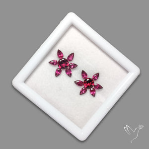 AAA Faceted Rhodolite Garnets Set