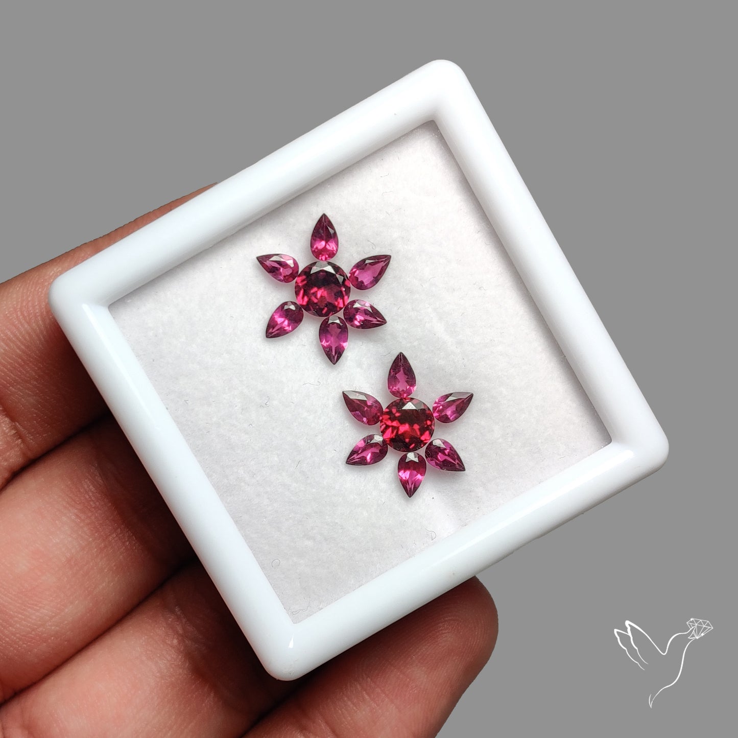 AAA Faceted Rhodolite Garnets Set