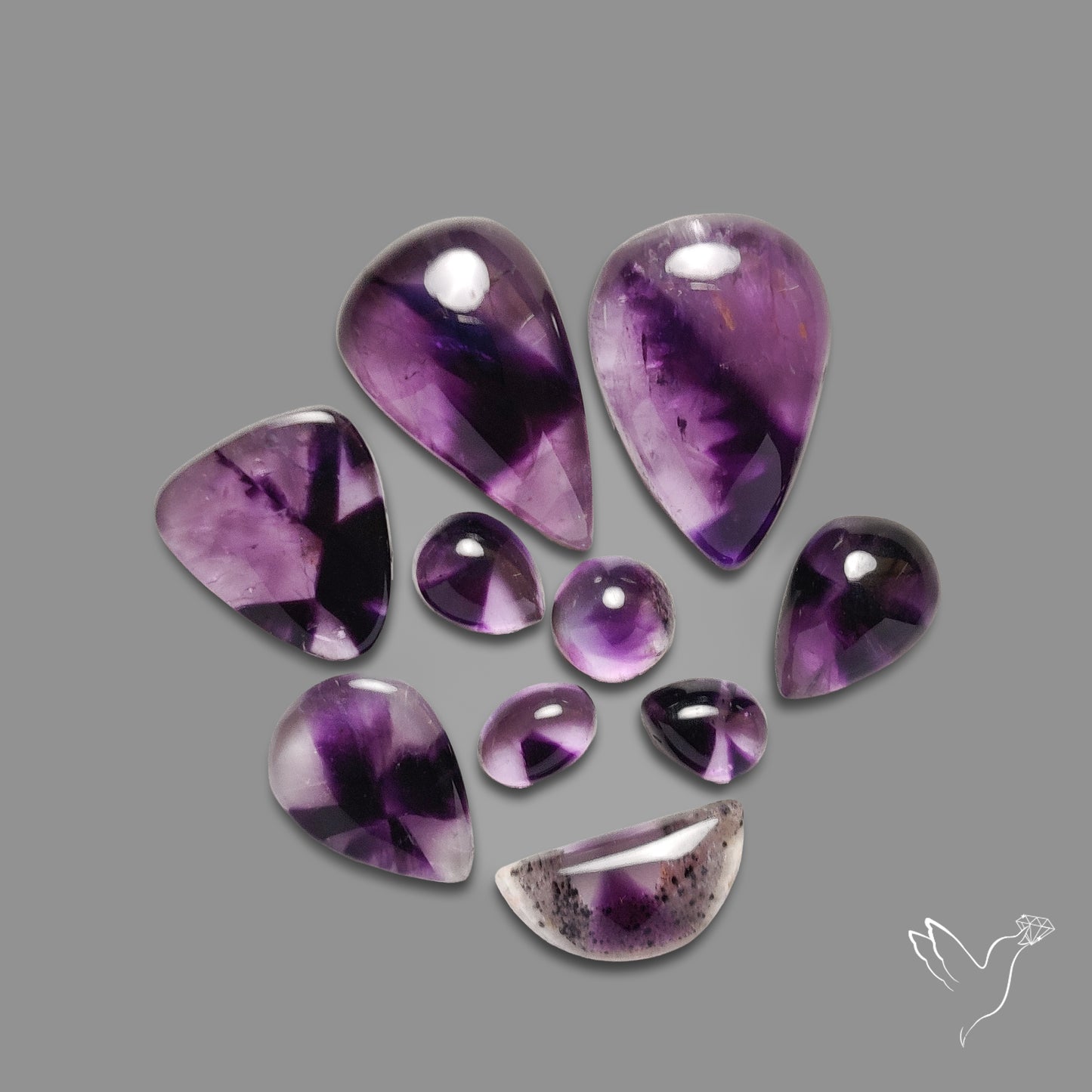 Trapiche Amethysts Lot