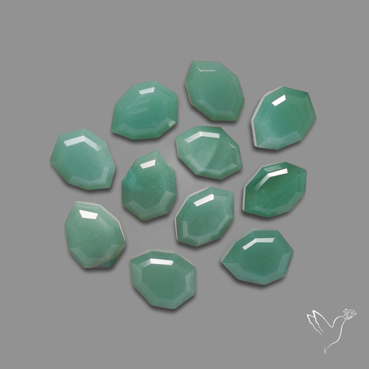 Portrait Cut Green Aventurines Lot