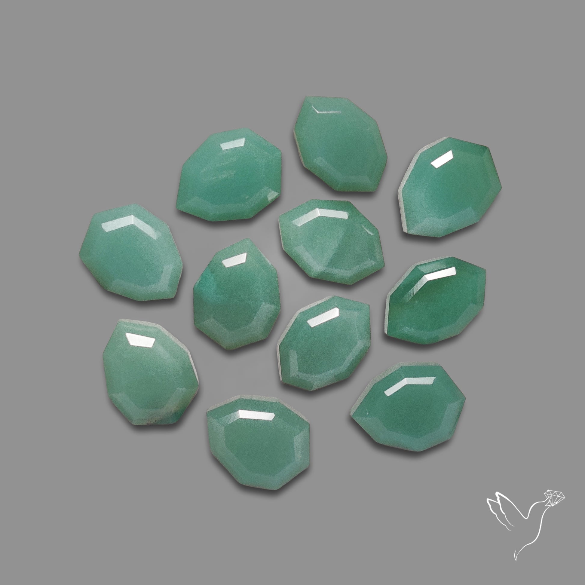 Portrait Cut Green Aventurines Lot