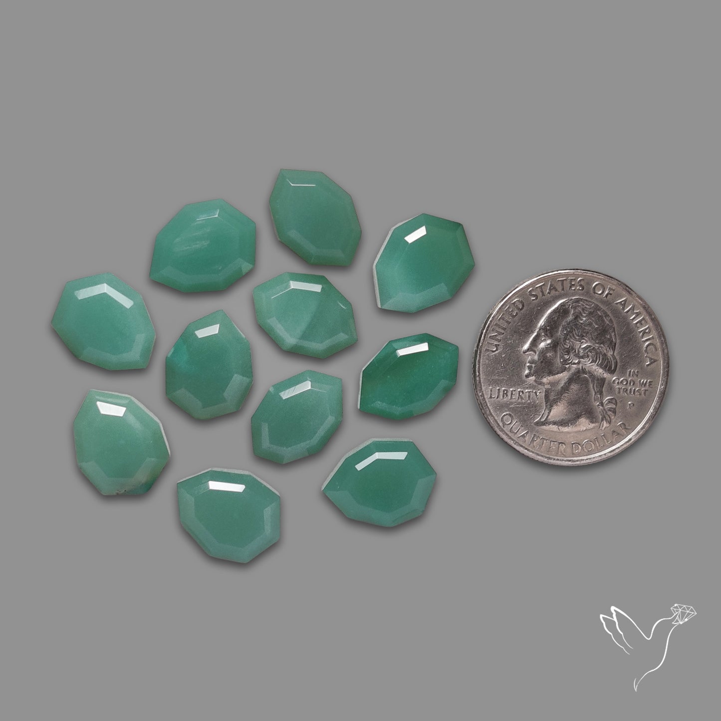 Portrait Cut Green Aventurines Lot