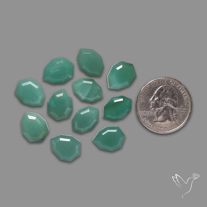 Portrait Cut Green Aventurines Lot
