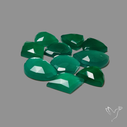 Rose Cut Chrome Chalcedony Lot