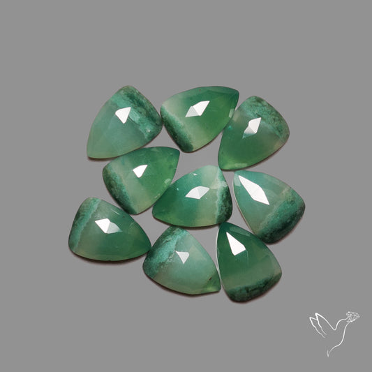 Rose Cut Chrome Chalcedonies Lot