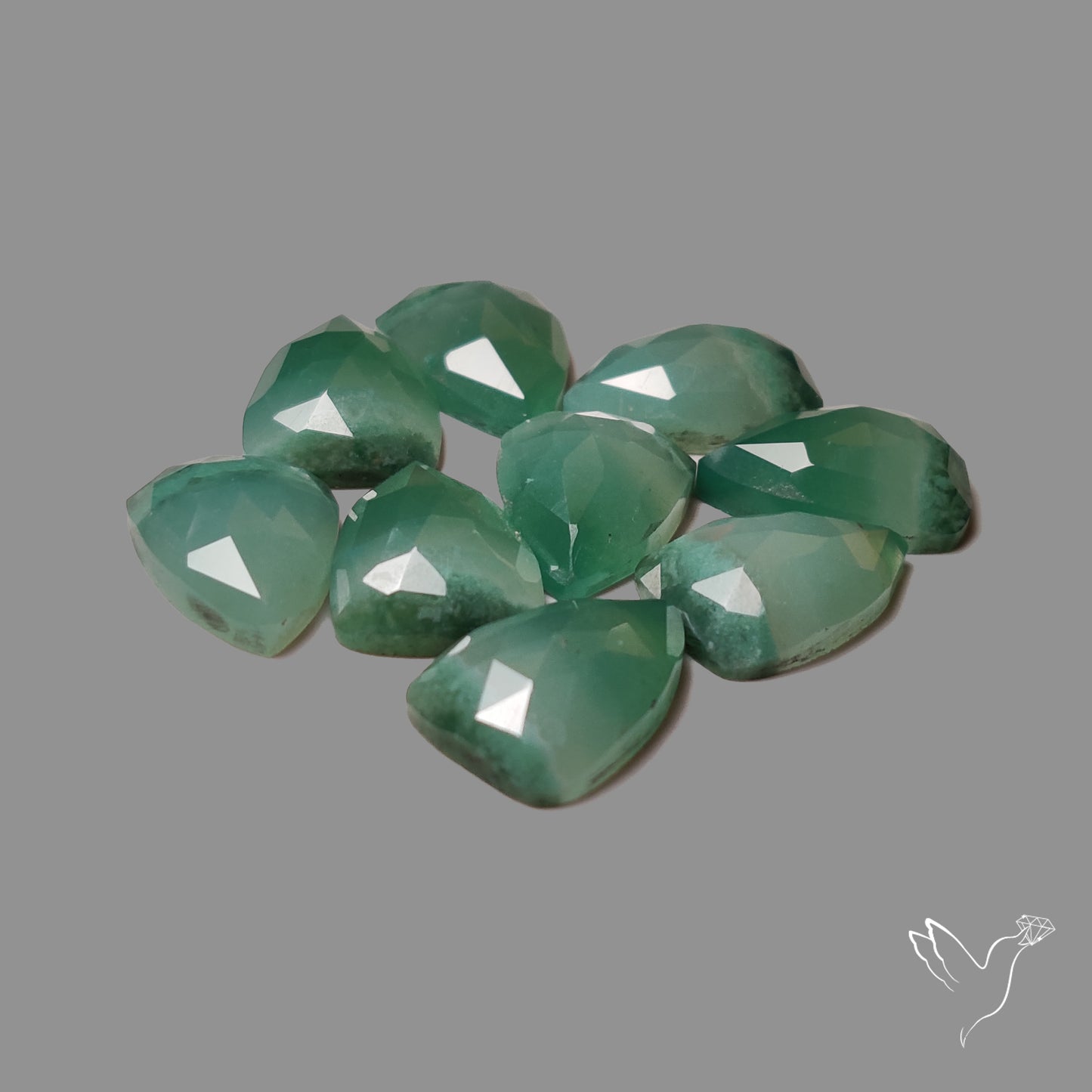 Rose Cut Chrome Chalcedonies Lot