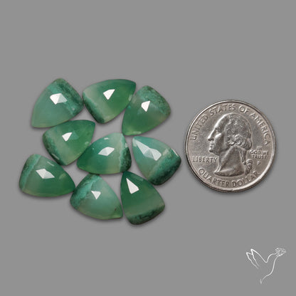 Rose Cut Chrome Chalcedonies Lot