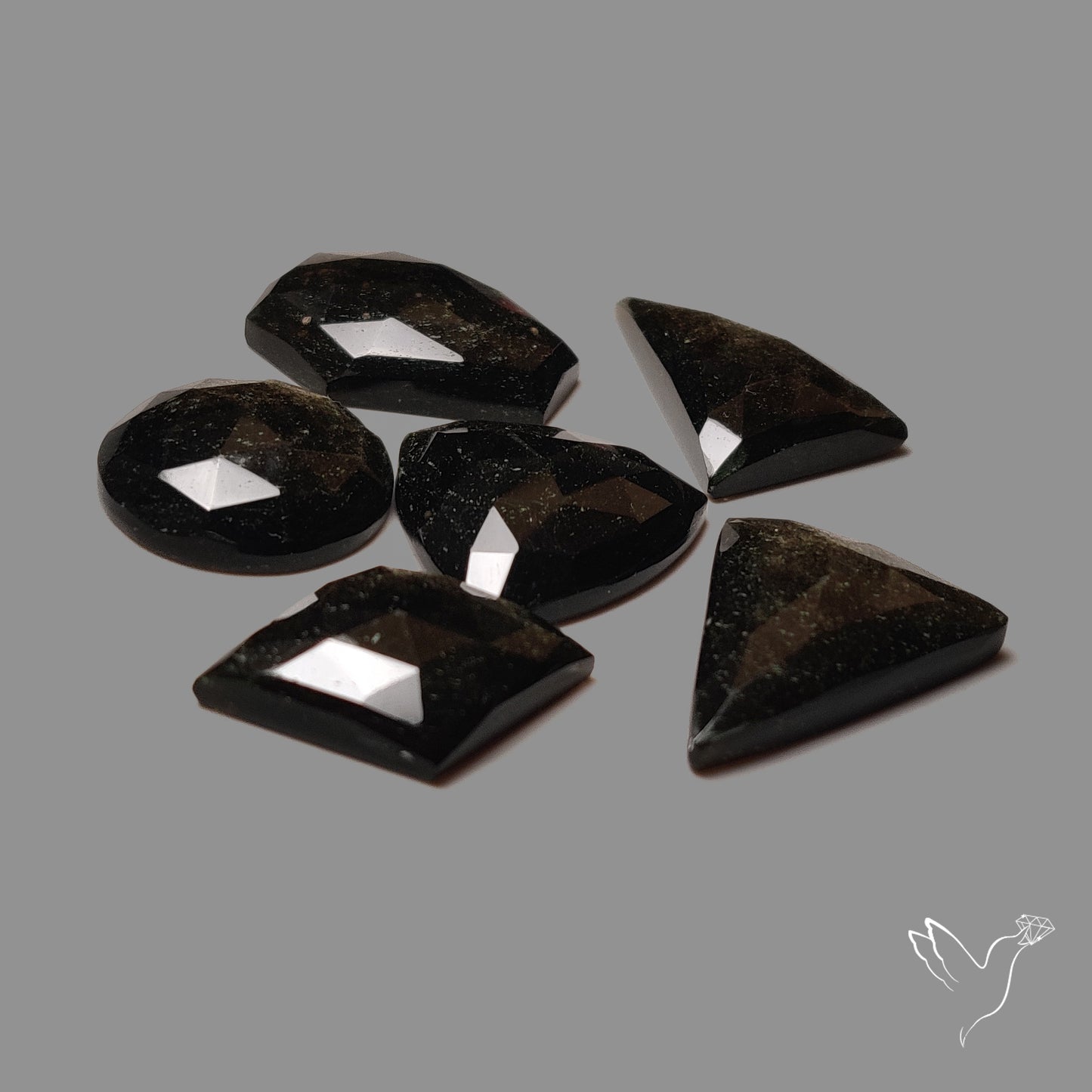 Rose Cut Goldsheen Obsidians Lot