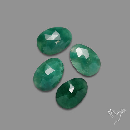 Rose Cut Deep Green Mtorolite Chrome Chalcedony Lot