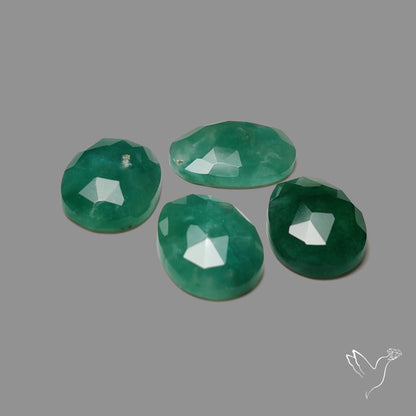 Rose Cut Deep Green Mtorolite Chrome Chalcedony Lot