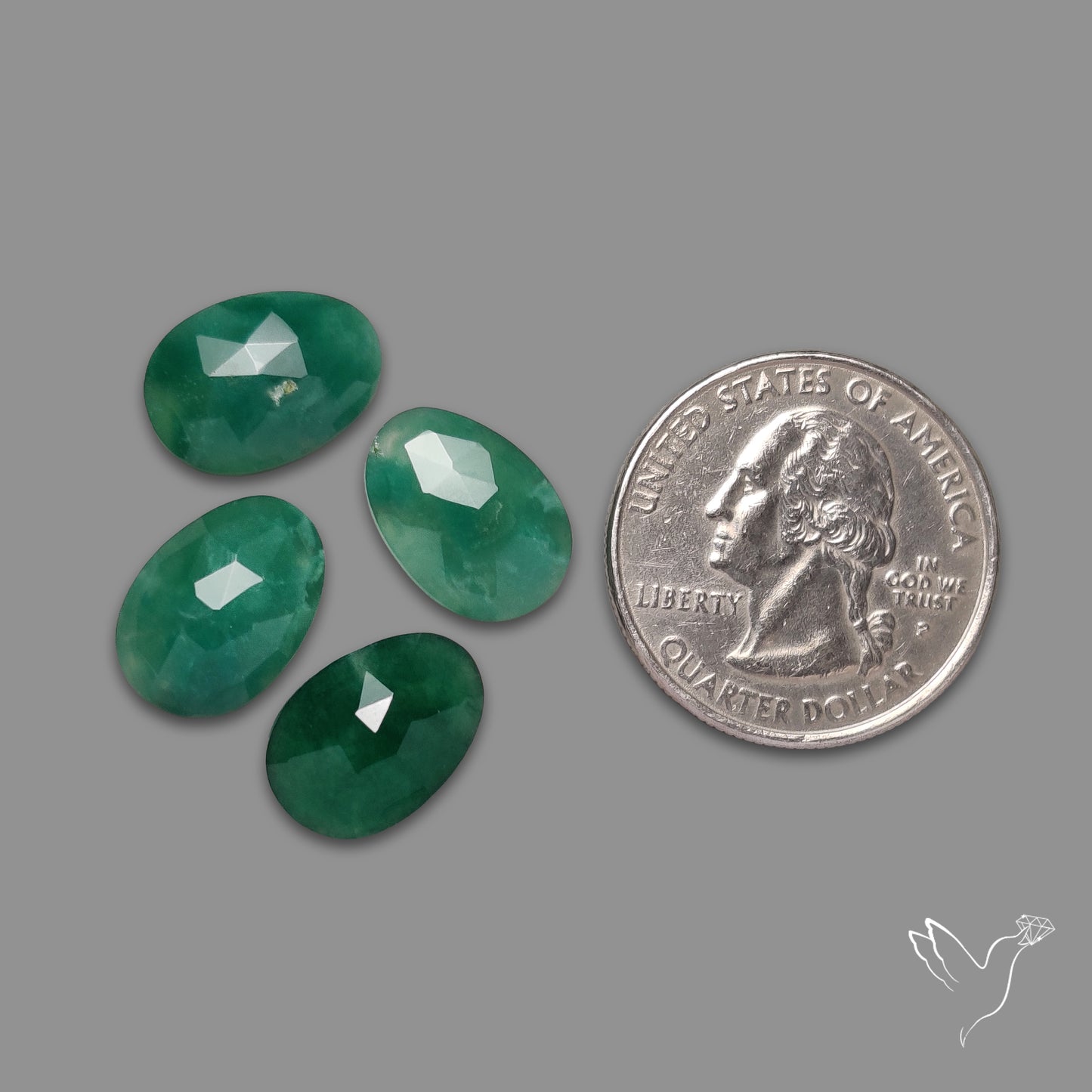 Rose Cut Deep Green Mtorolite Chrome Chalcedony Lot