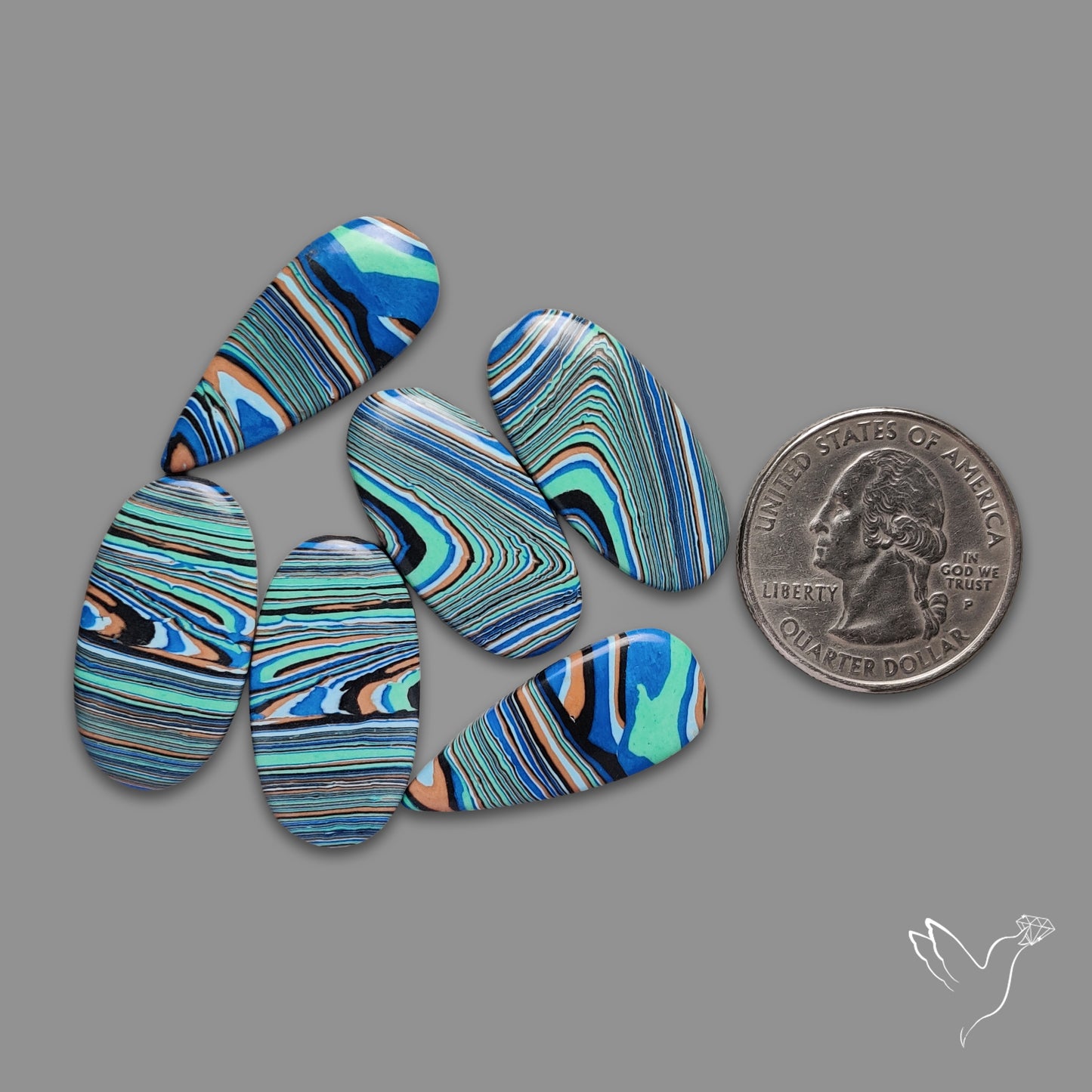Rainbow Calcilica Cabochons Lot