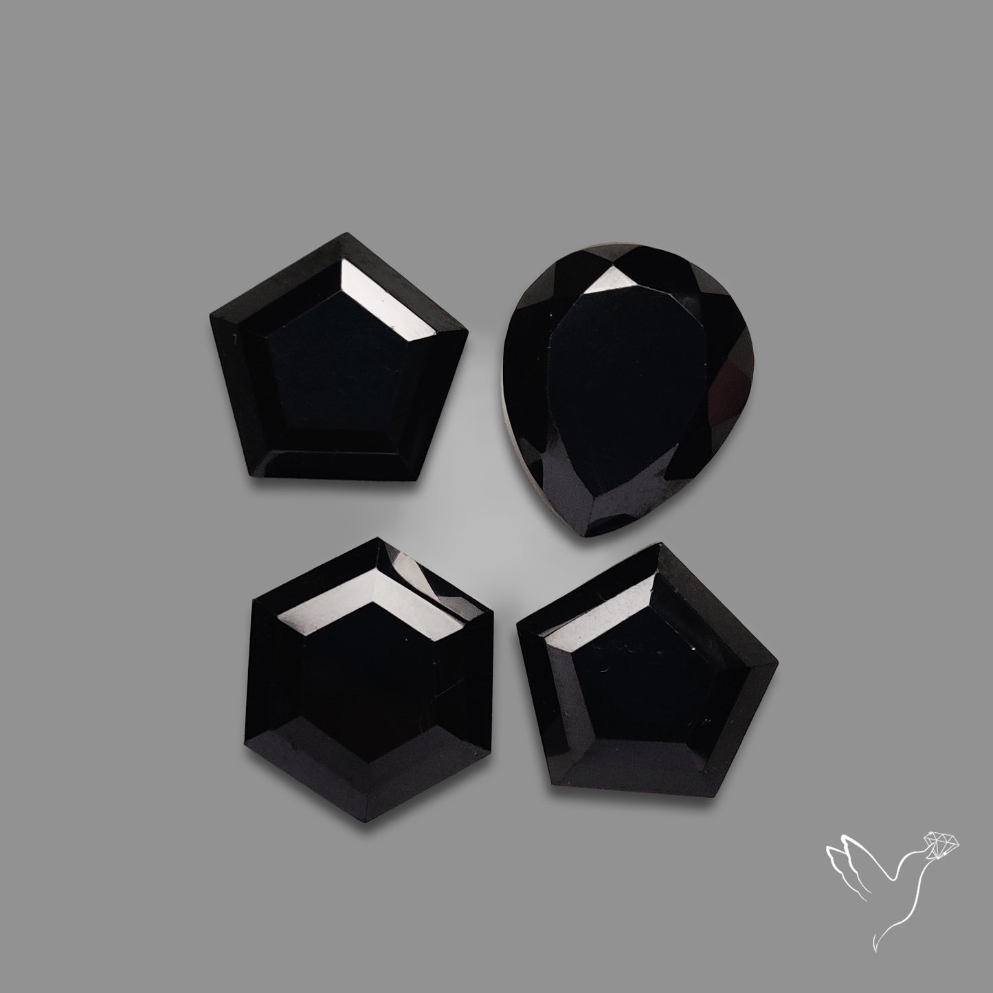 Step Cut Black Spinels Lot