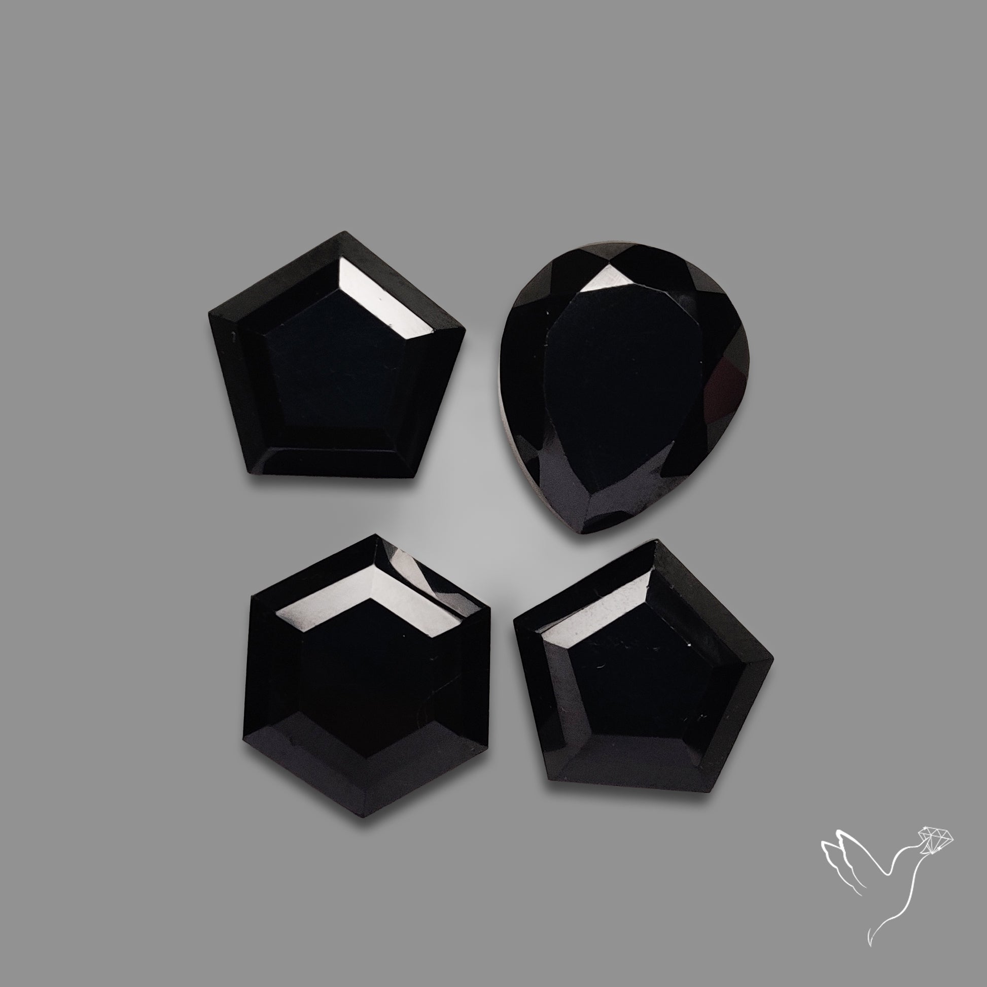 Step Cut Black Spinels Lot