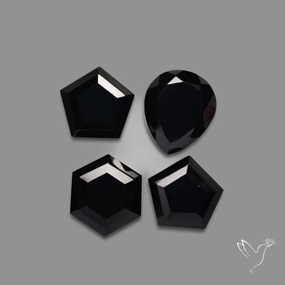 Step Cut Black Spinels Lot