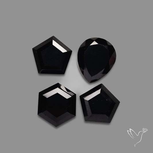 Step Cut Black Spinels Lot