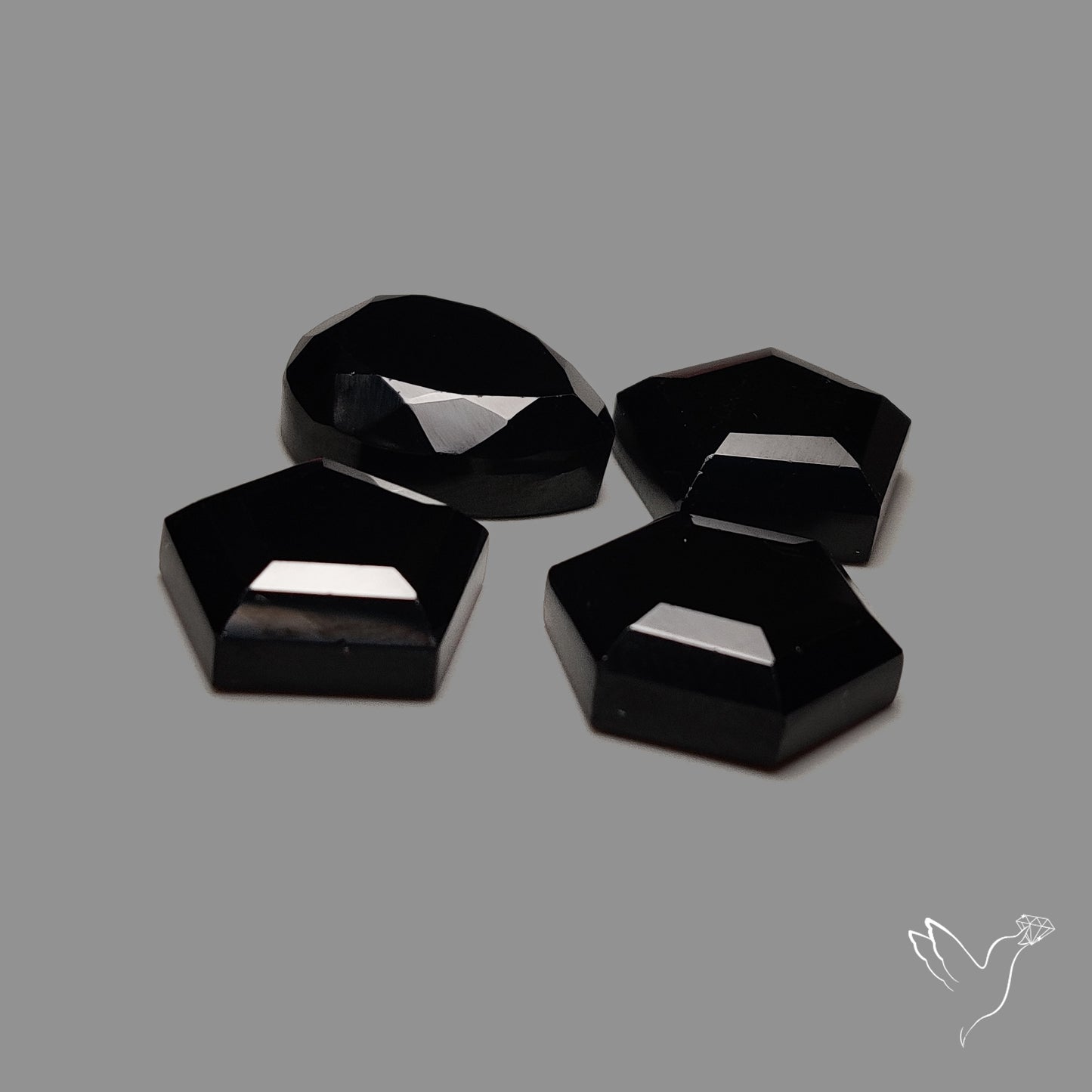 Step Cut Black Spinels Lot