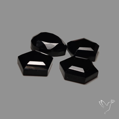 Step Cut Black Spinels Lot