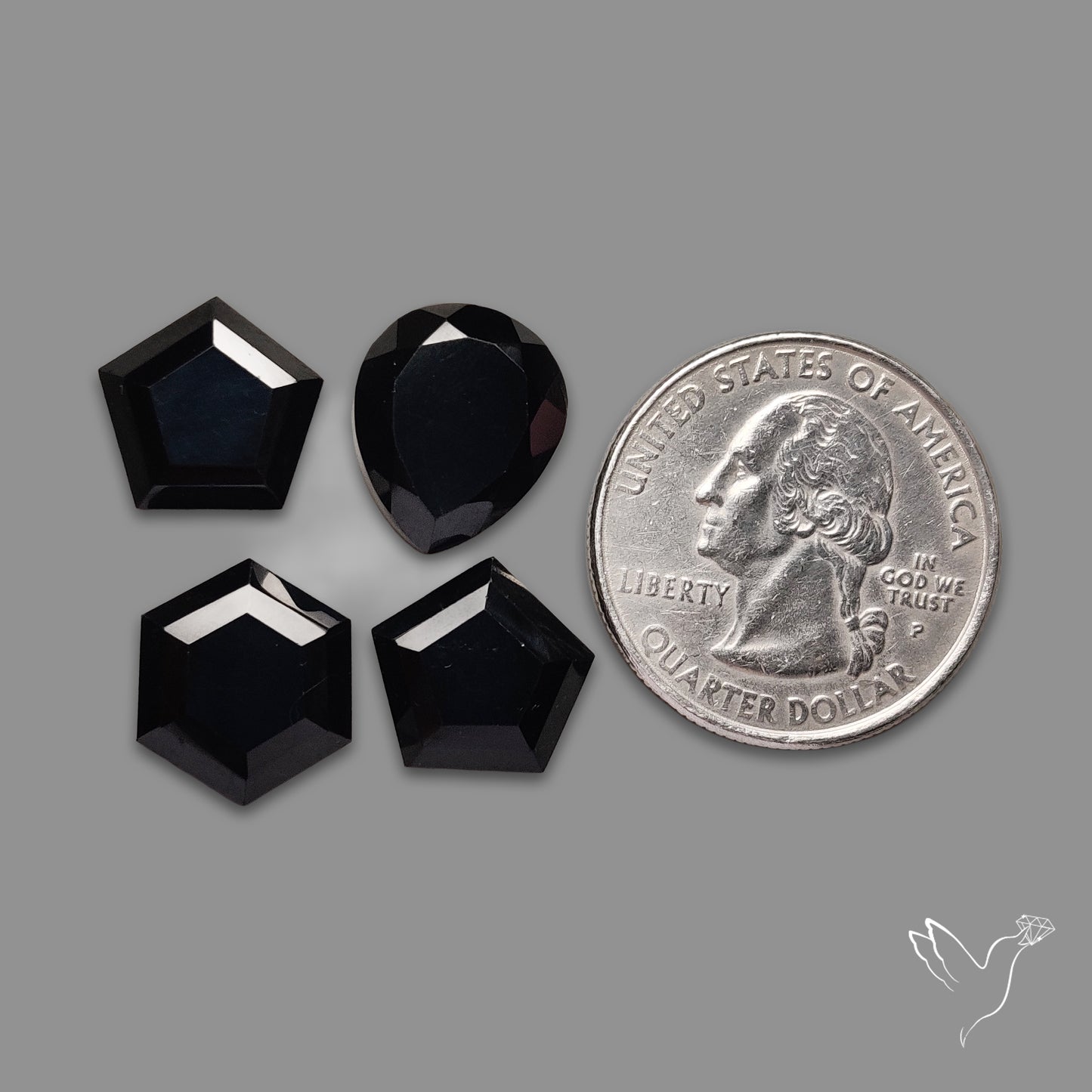 Step Cut Black Spinels Lot